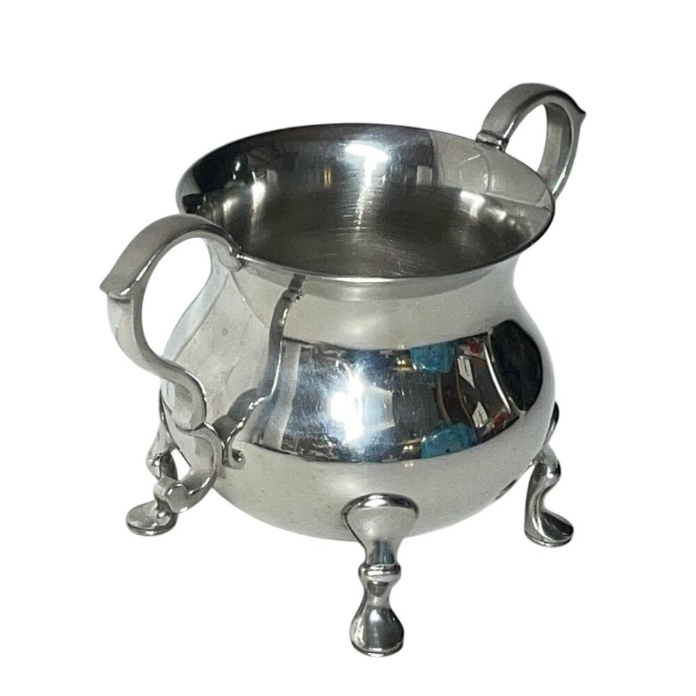 Vintage Williamsbury Stieff Pewter Teapot, Creamer and Sugar Bowl Used - Picture 9 of 16